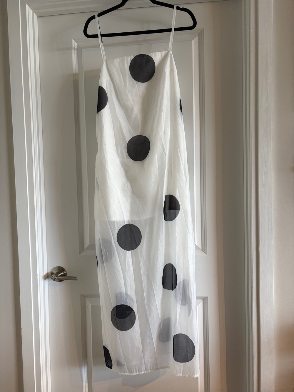 Polka Dot White Maxi Skirt